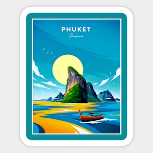 Phuket Thailand Vintage Colorful Travel Advertising Print Sticker